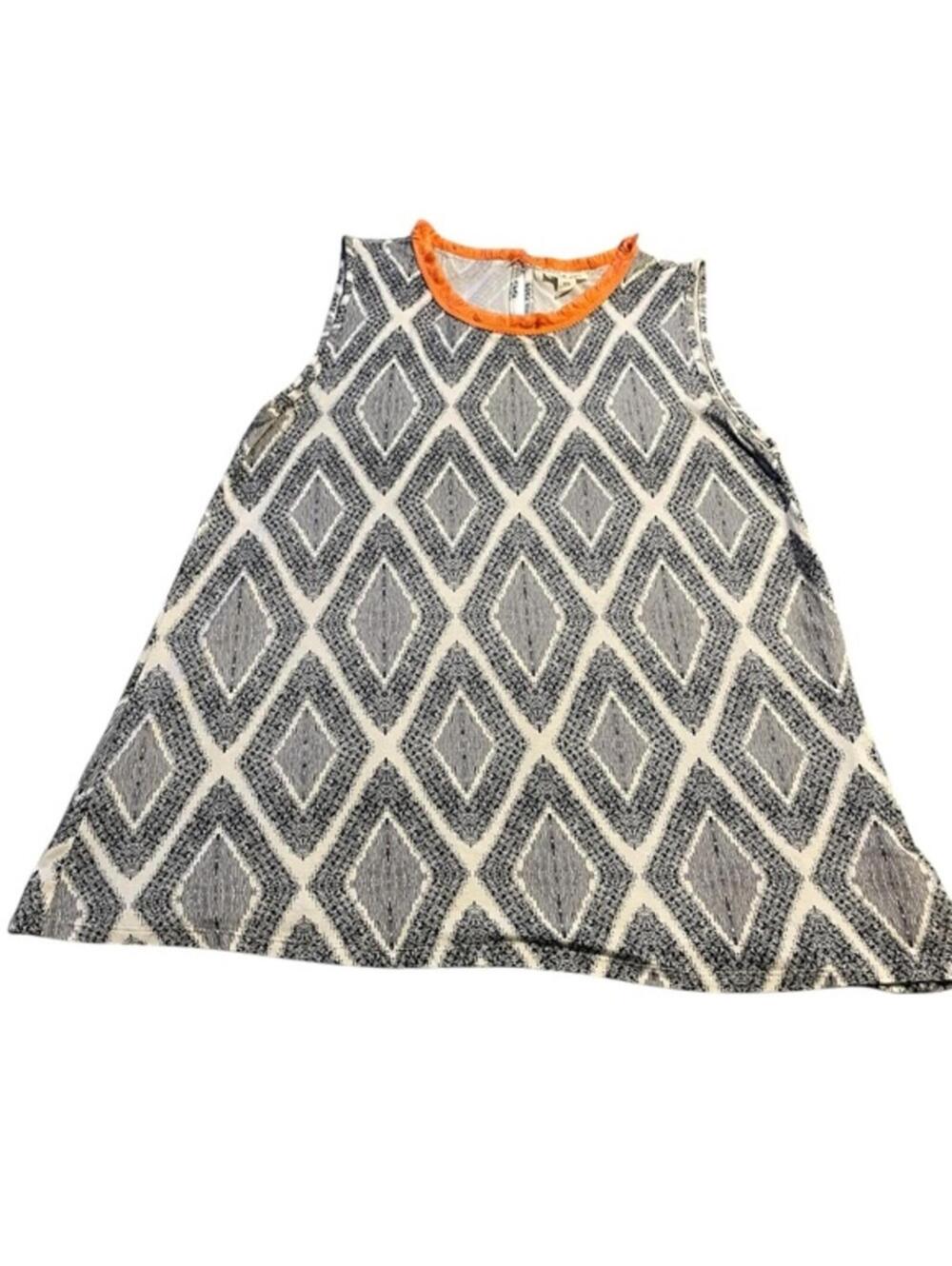 Tribal Women's Tank with Fringe Neckline size S